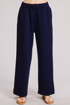 Modal Elastic Waist Pants - Navy