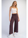 Modal Wide Leg Cropped Pant - Espresso