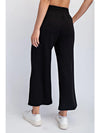 Modal Wide Leg Cropped Pant - Black
