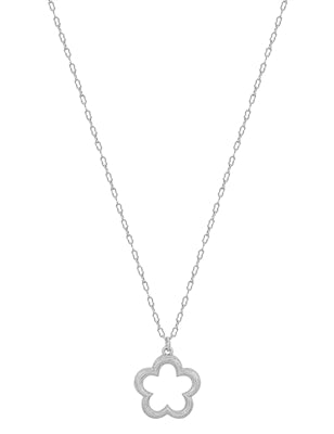 N144 - Simply Floral Necklace - Silver