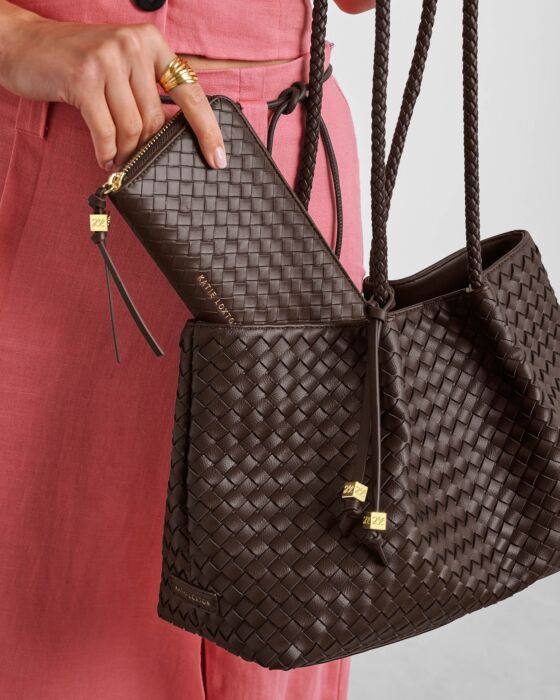 Nova Woven LG Wallet - Chocolate – The Coral Sash