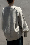 Oversized V-Neck Sweater - H. Grey