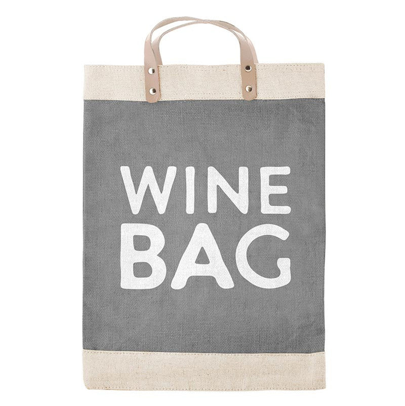 "Wine Bag" Market Tote Bag - Grey