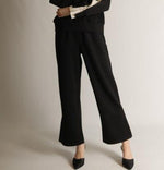 Modal Wide Leg w/Slit Pant - Black