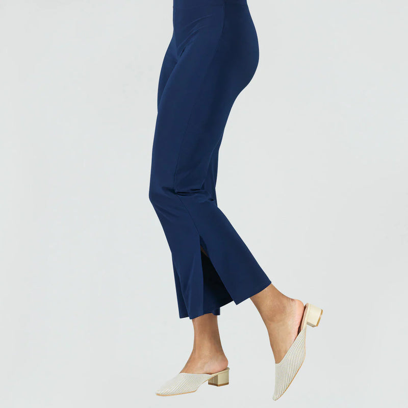 Signature Side Slit Ankle Pant - Navy