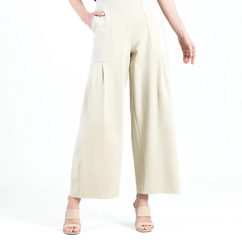 Pleated Pocket Wide Leg Pant - Khaki