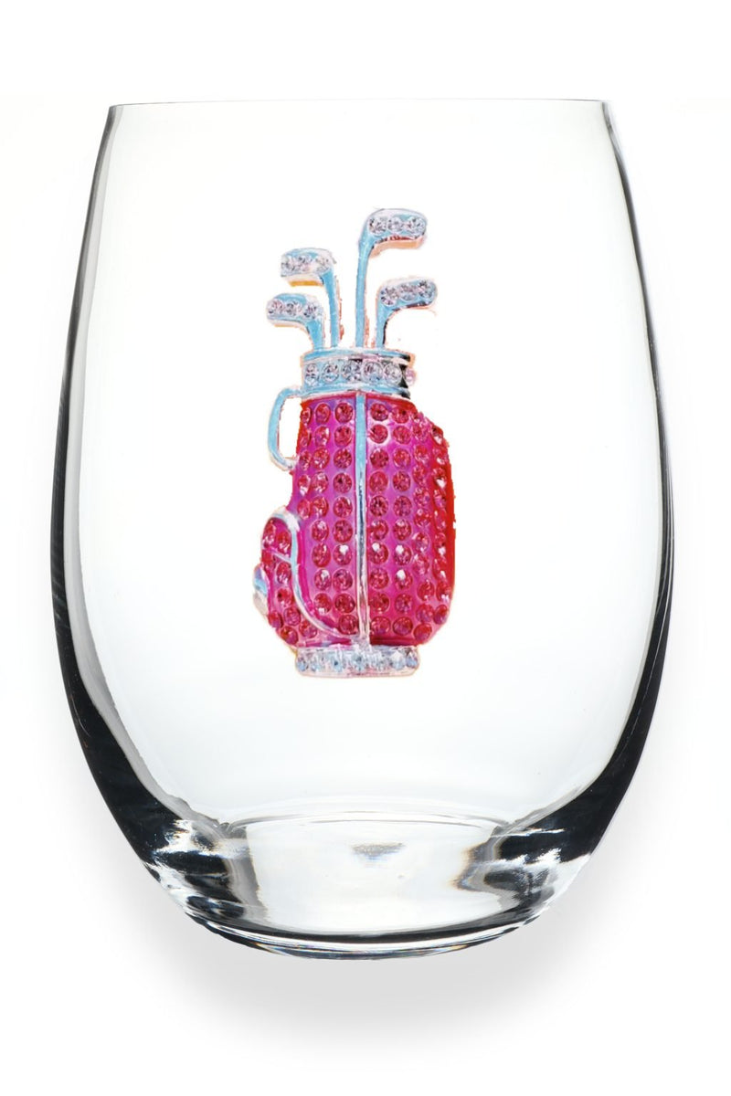 QJ Stemless Wine Glass - Pink Golf Bag