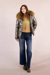 Quilted Iridescent Puffer Jacket - Bronze