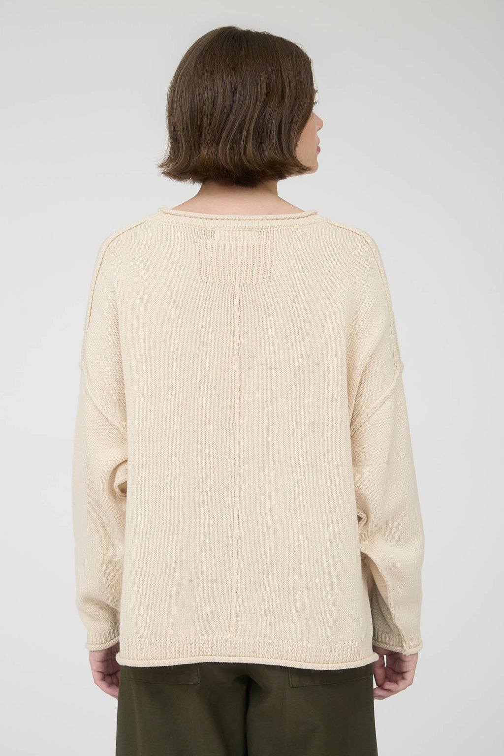 Raw Edge Oversized Sweater - Oatmeal