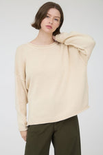 Raw Edge Oversized Sweater - Oatmeal