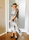V-Neck Ruched Silkiness Dress - Taupe