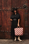 Classic Cottage Checker Tote - Pink/Cream