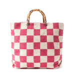 Classic Cottage Checker Tote - Pink/Cream