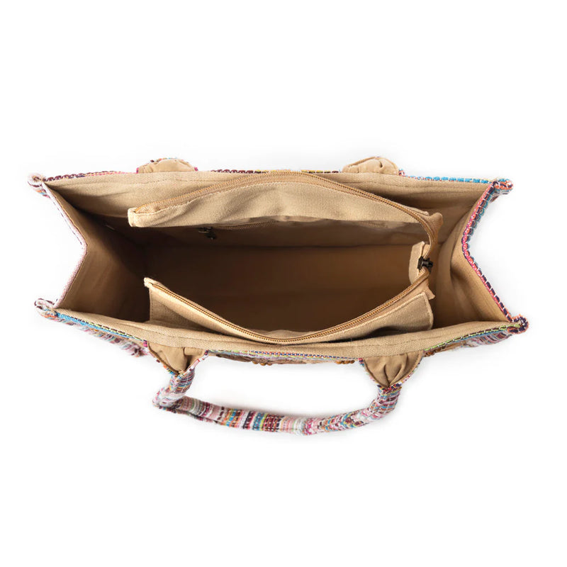 Prairie Sunflower Tote - Beige/Multi