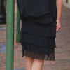 Silkiness Ruffle Short Skirt - Black