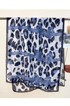 Bold Leopard Print Scarf - Blue/Black