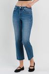 Mid-Rise Ankle Straight Jean - Med. Denim