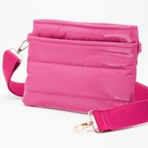 Puffer Crossbody Purse - Glossy Fuchsia