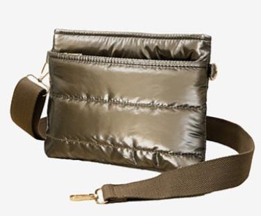 Puffer Crossbody Purse - Glossy Bronze