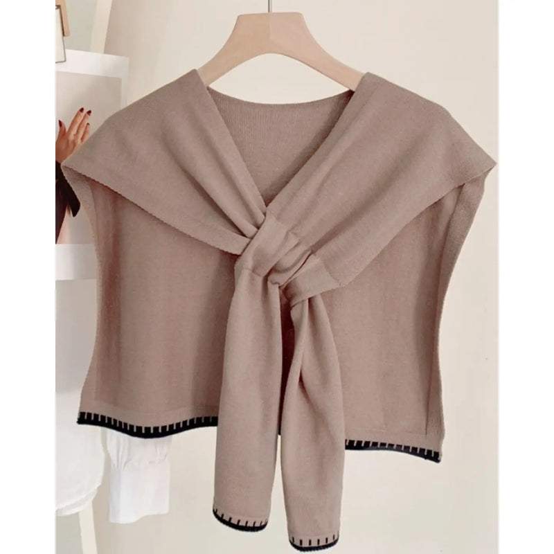 Pull-Thru Edge Detail Shoulder Tie - Khaki