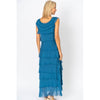 Full Length Silkiness Dress - Petrol