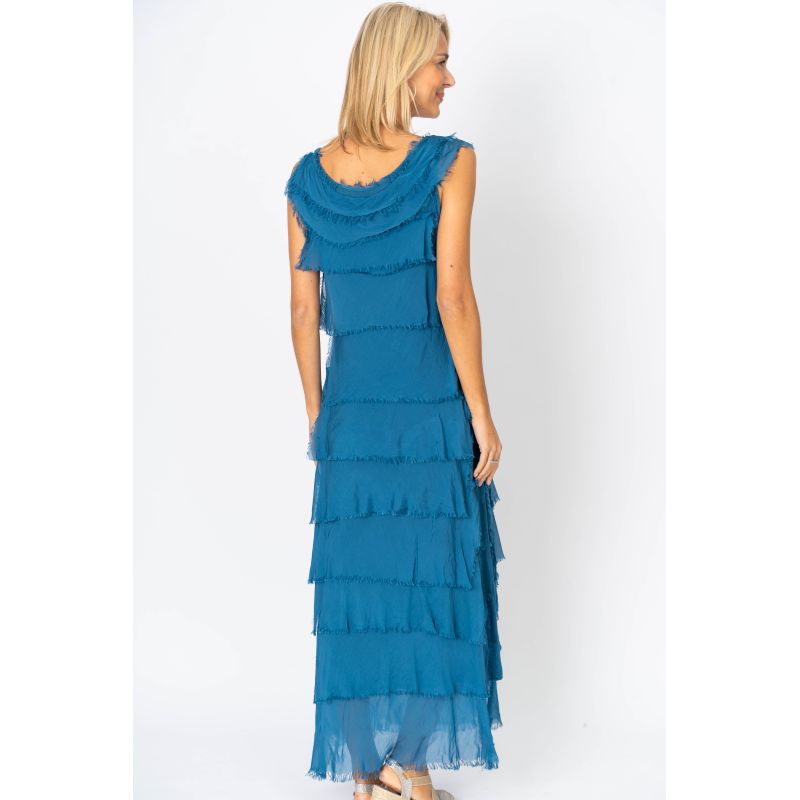 Full Length Silkiness Dress - Petrol