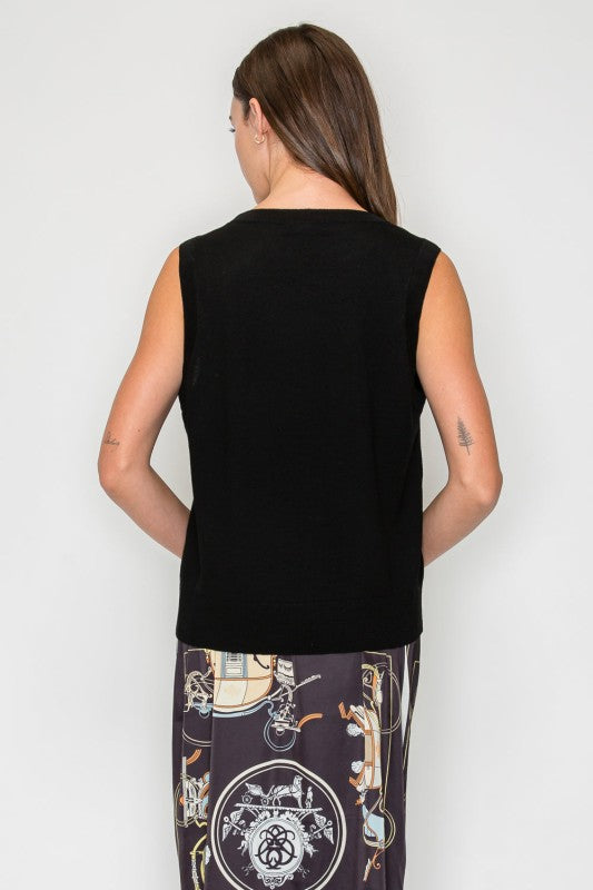 Stephan Knitted Sleeveless Top - Black