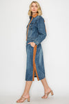 Suede Accent Denim Skirt - Med.
