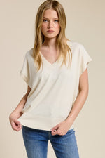 V-Neck Sleeveless Top - Cream
