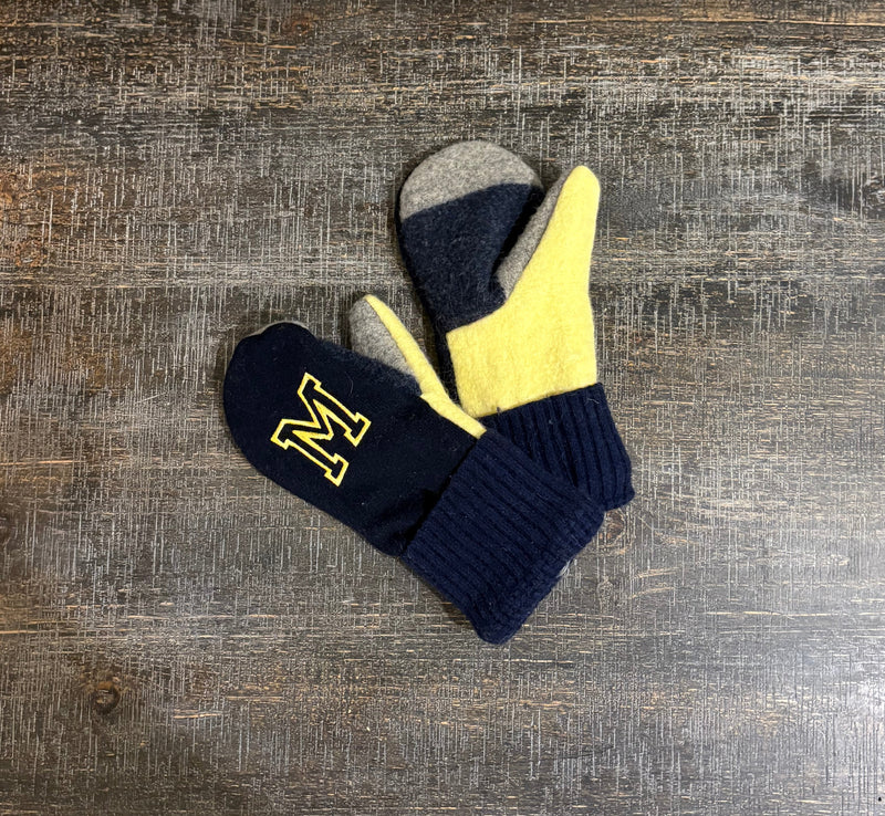 Wear-it-Again Wool Mittens - Michigan "M"