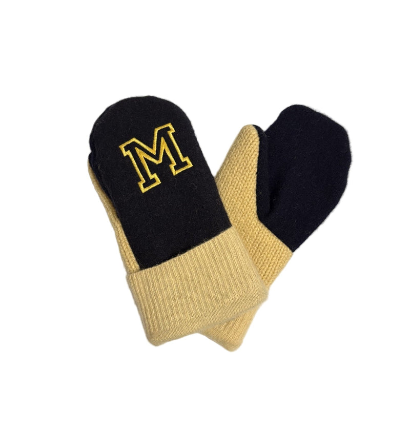 Wear-it-Again Wool Mittens - Michigan "M"