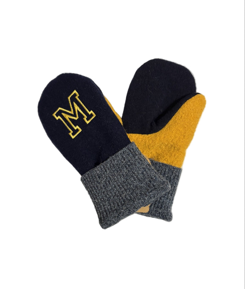 Wear-it-Again Wool Mittens - Michigan "M"
