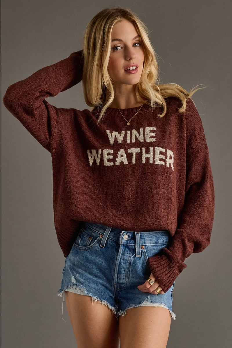 Wine Weather Sweater - Brown