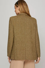 Wool Blend Blazer - Olive Brown