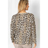 Leopard Shimmer Print Top - Cream