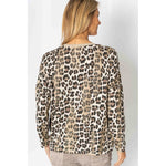 Leopard Shimmer Print Top - Cream