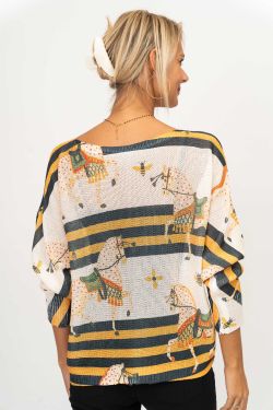 Dolman Sleeve Carousel Top - Off White
