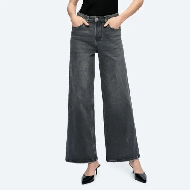 Judy High-Rise Wide Leg Jean - Charcoal