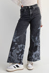 Bird Print Jeans - Black Denim