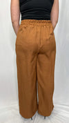 Front Pleat Wide Leg Pant - Camel