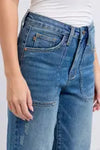 JB88904 Utility Pockets Crop Wide Leg Jean - Med.