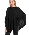 Cable Knit Poncho - Black