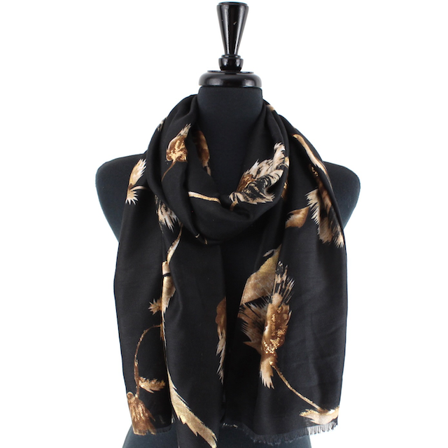 Golden Meadow Scarf - Black