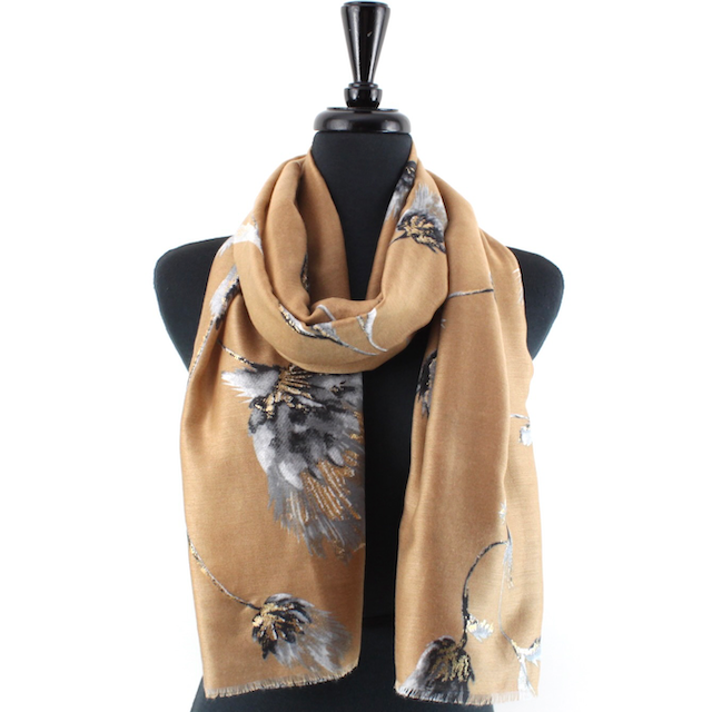 Golden Meadow Scarf - Golden Brown