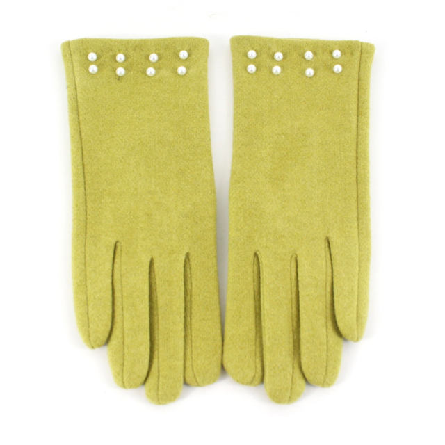 Pearl Detail Glove - Lime