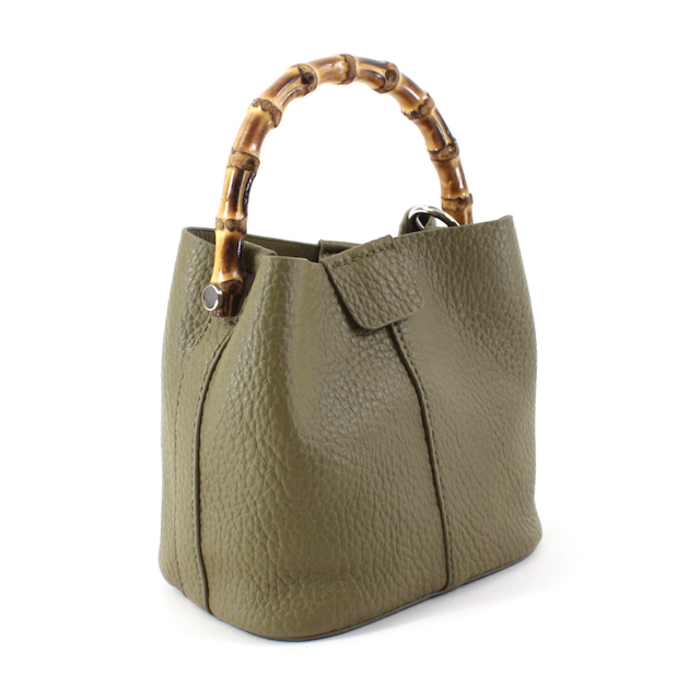 Bamboo Handle Handbag - Sage