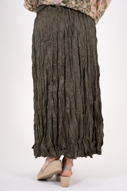 Crinkle Maxi Skirt - Olive
