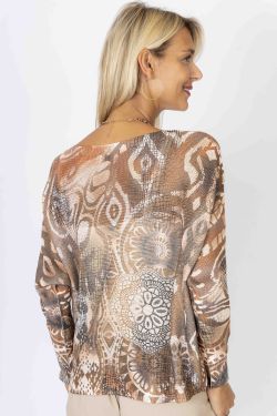 Dolman Sleeve "Artsy" Knit Top - Beige