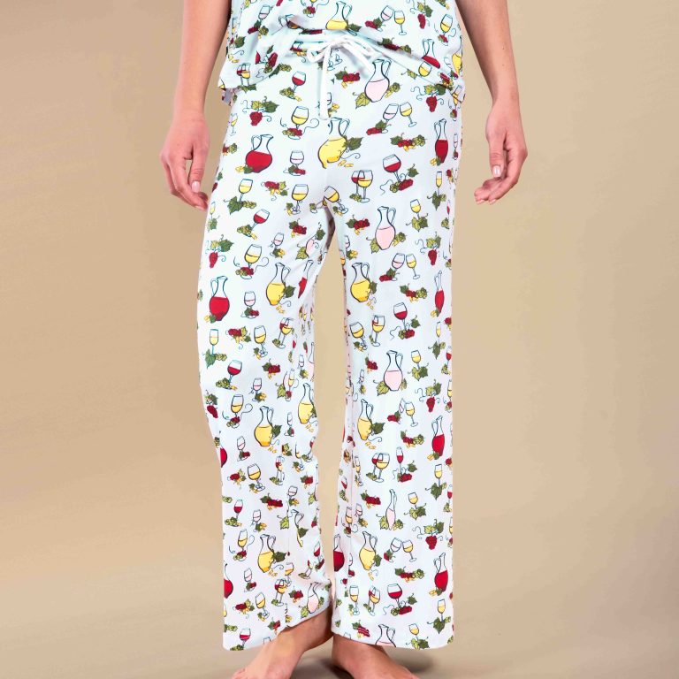 Wine Tasting Pj Pant - Lt. Blue