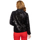 Sequin Zip-Up Short Jacket - Black